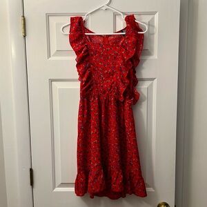 Red Ruffle Dress